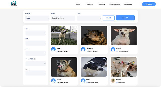 Pet detail & requirements