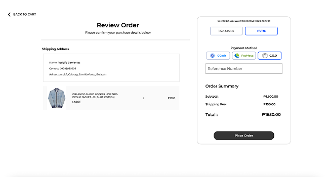 Checkout / review order